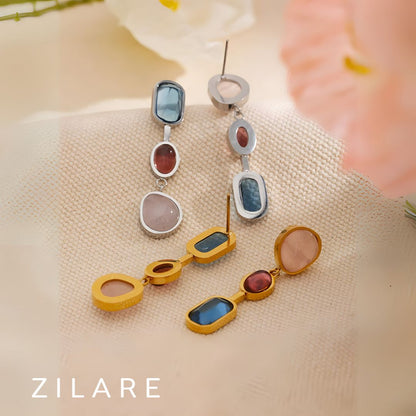 Aretes dorados bañados en oro 18k colores y únicos Liora