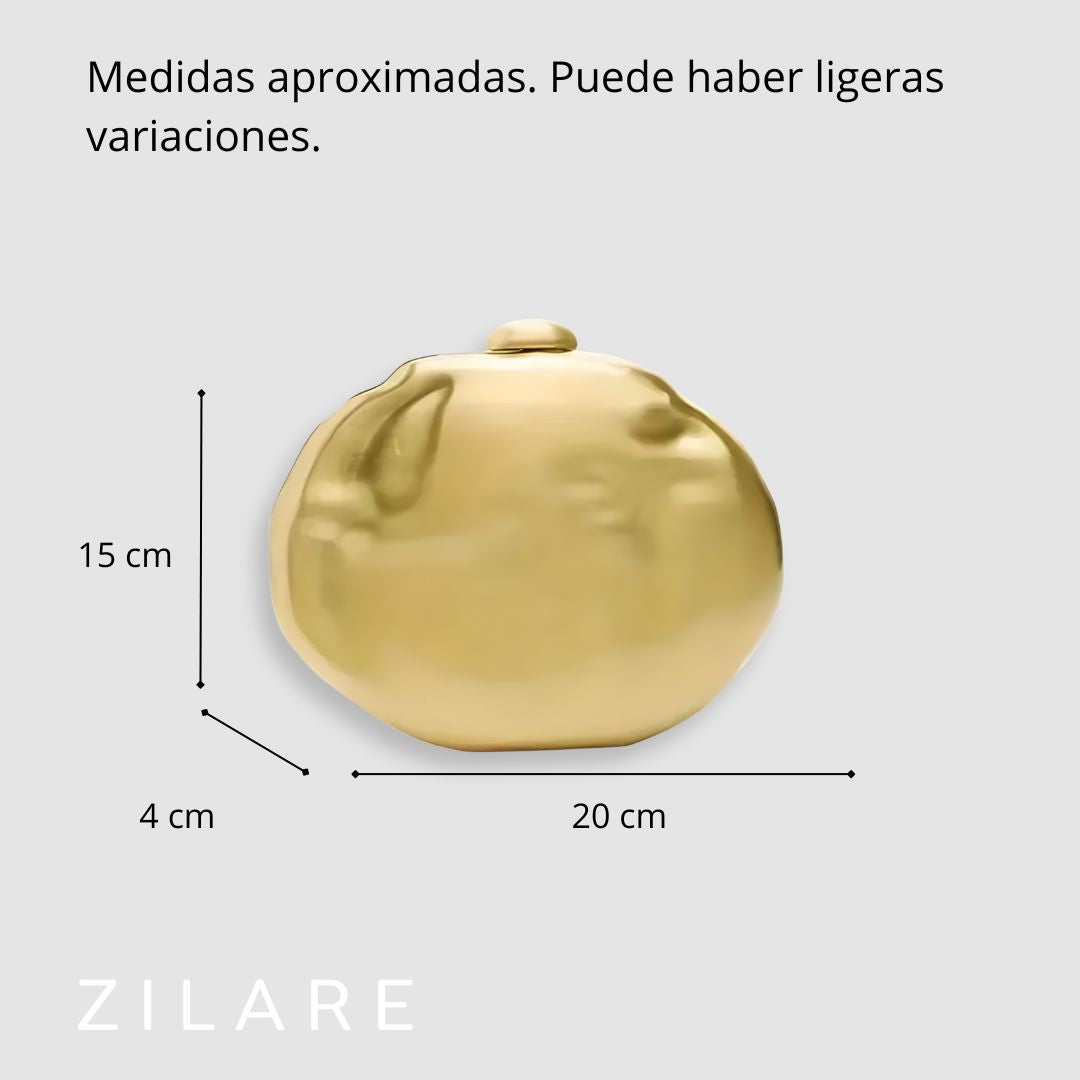 Bolsa de mano mujer dorada con cadena y diseño rígido Dora