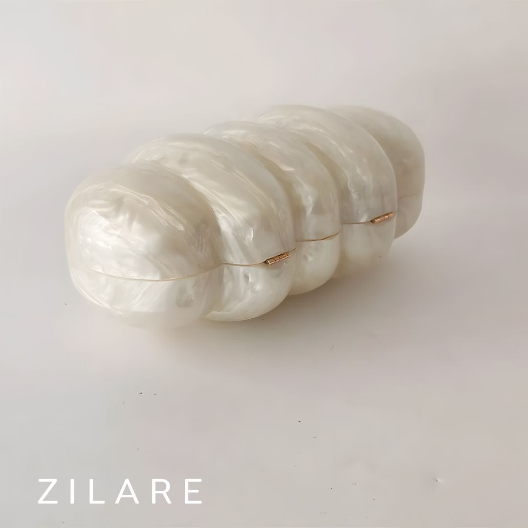 Bolsa de mano para mujer perla nacarada con cadena Miranda