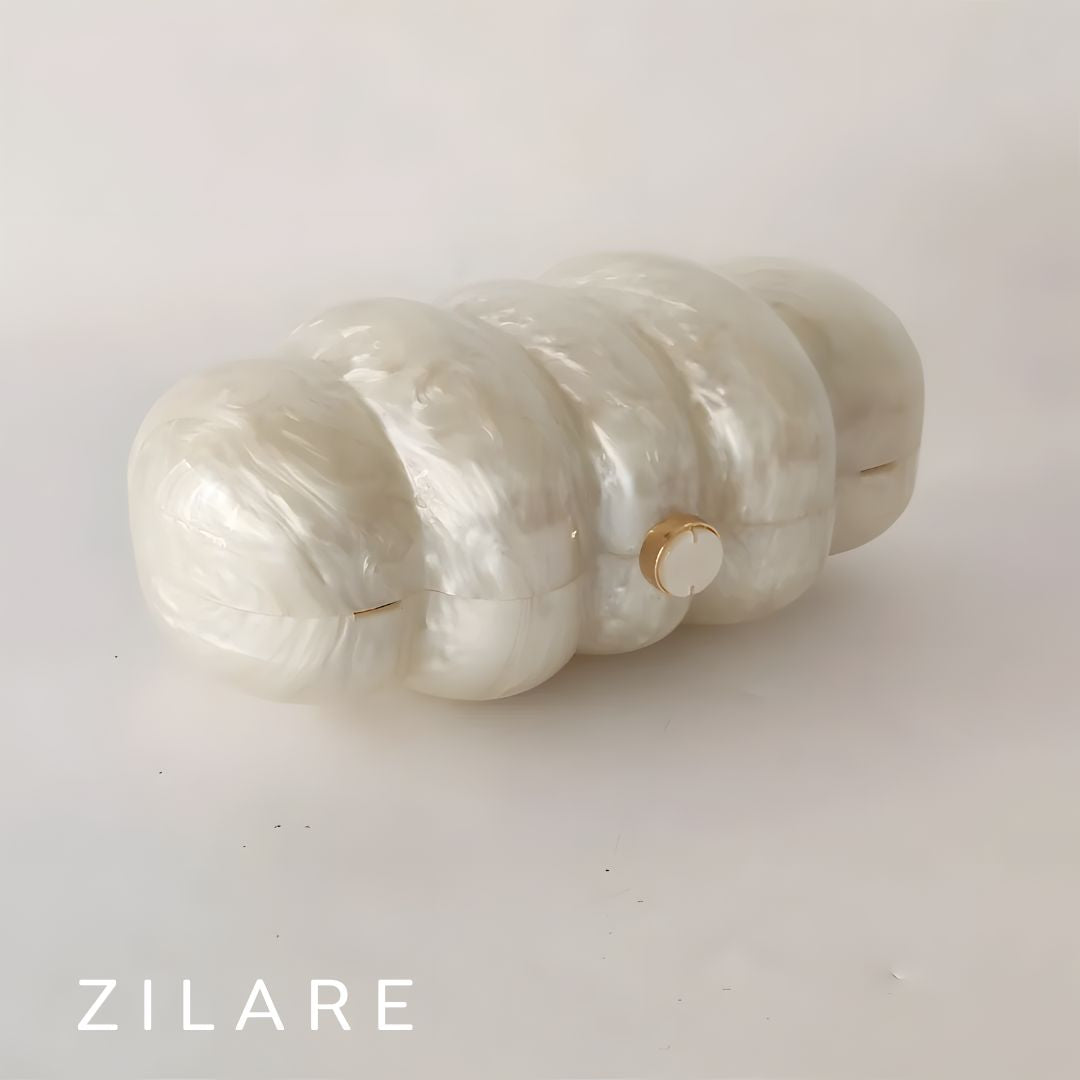 Bolsa de mano para mujer perla nacarada con cadena Miranda