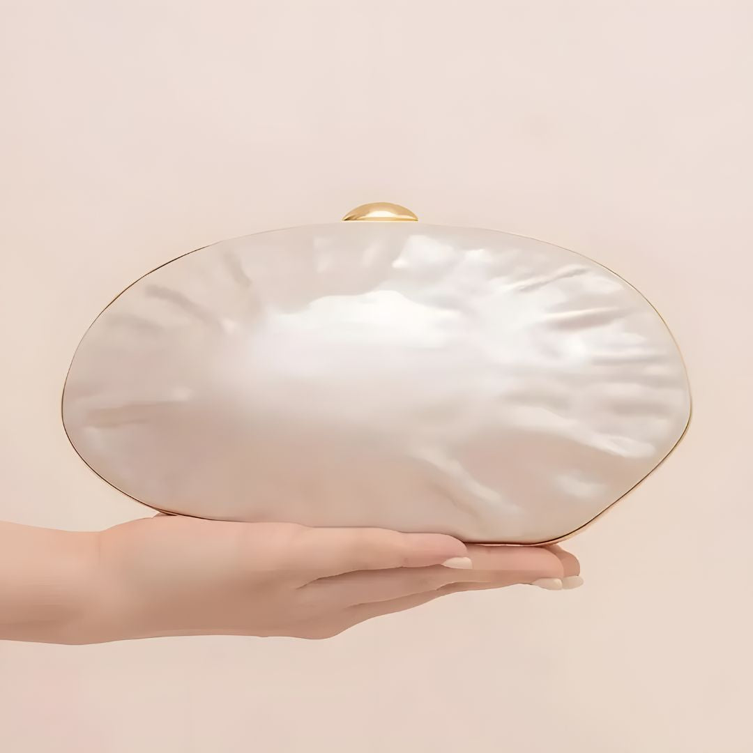 Bolsa de mano blanco para mujer con cadena elegante María José