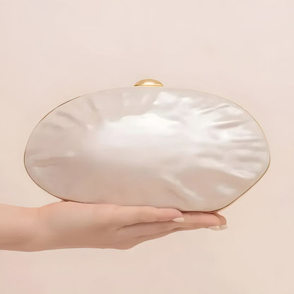 Bolsa de mano blanco para mujer con cadena elegante María José