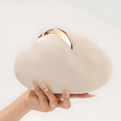 Bolsa de mano blanca para mujer con cierre metálico Camila