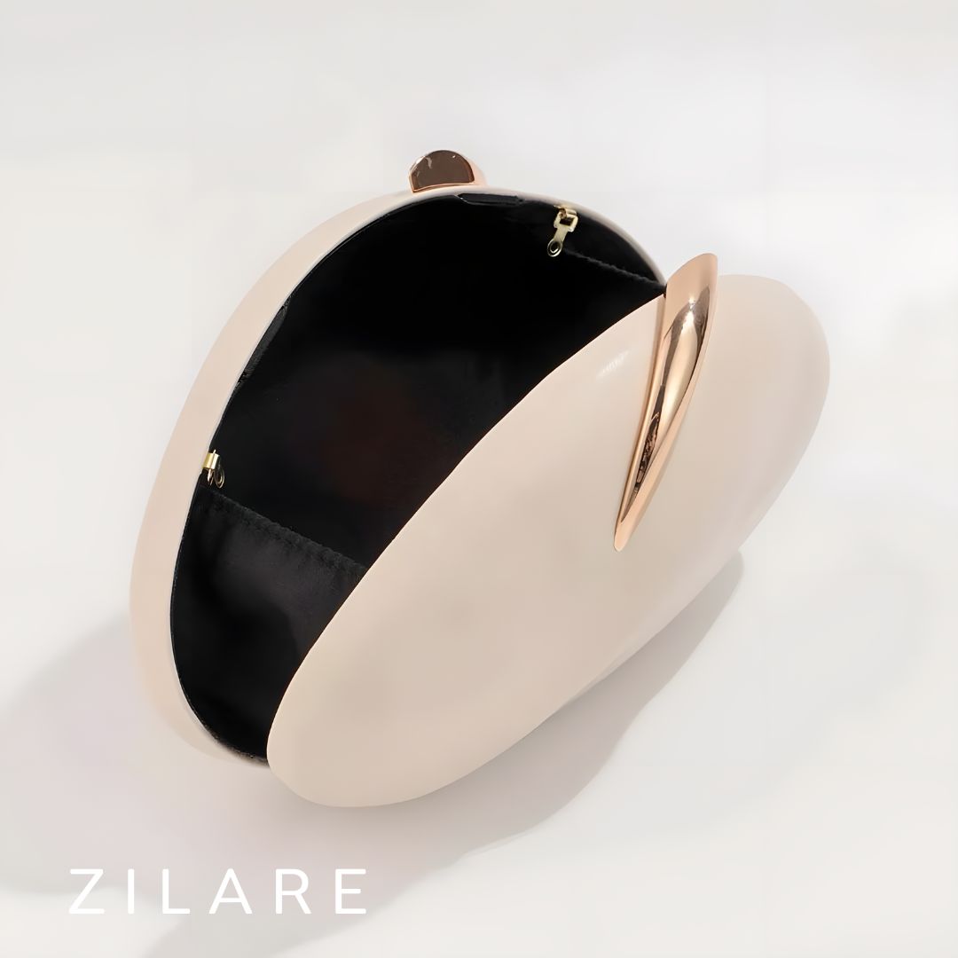 Bolsa de mano blanca para mujer con cierre metálico Camila