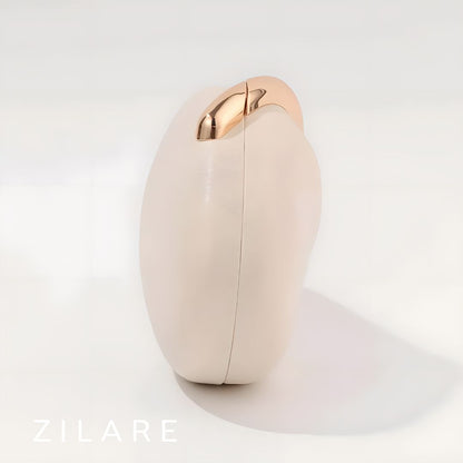 Bolsa de mano blanca para mujer con cierre metálico Camila