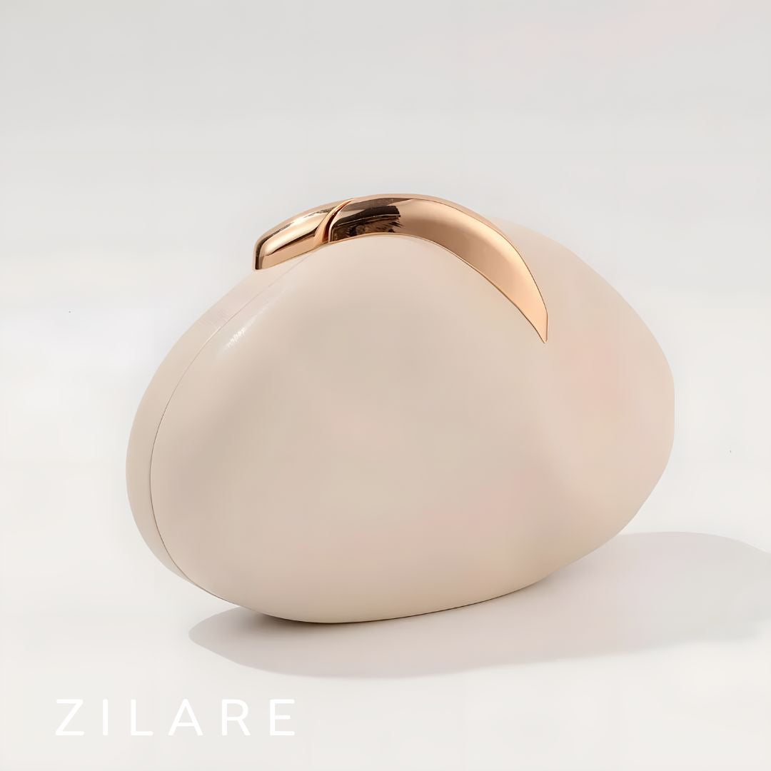 Bolsa de mano blanca para mujer con cierre metálico Camila