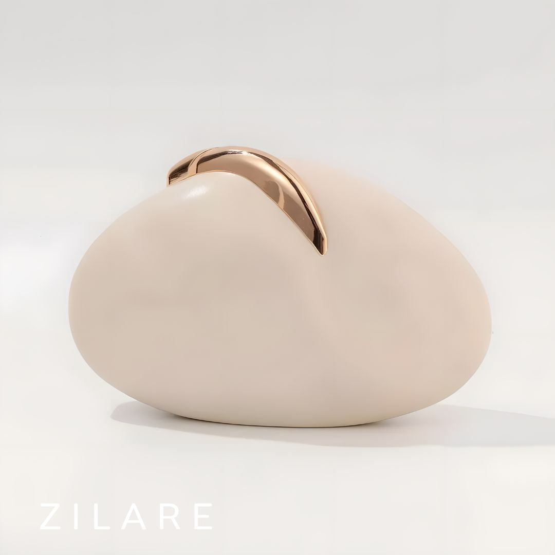 Bolsa de mano blanca para mujer con cierre metálico Camila