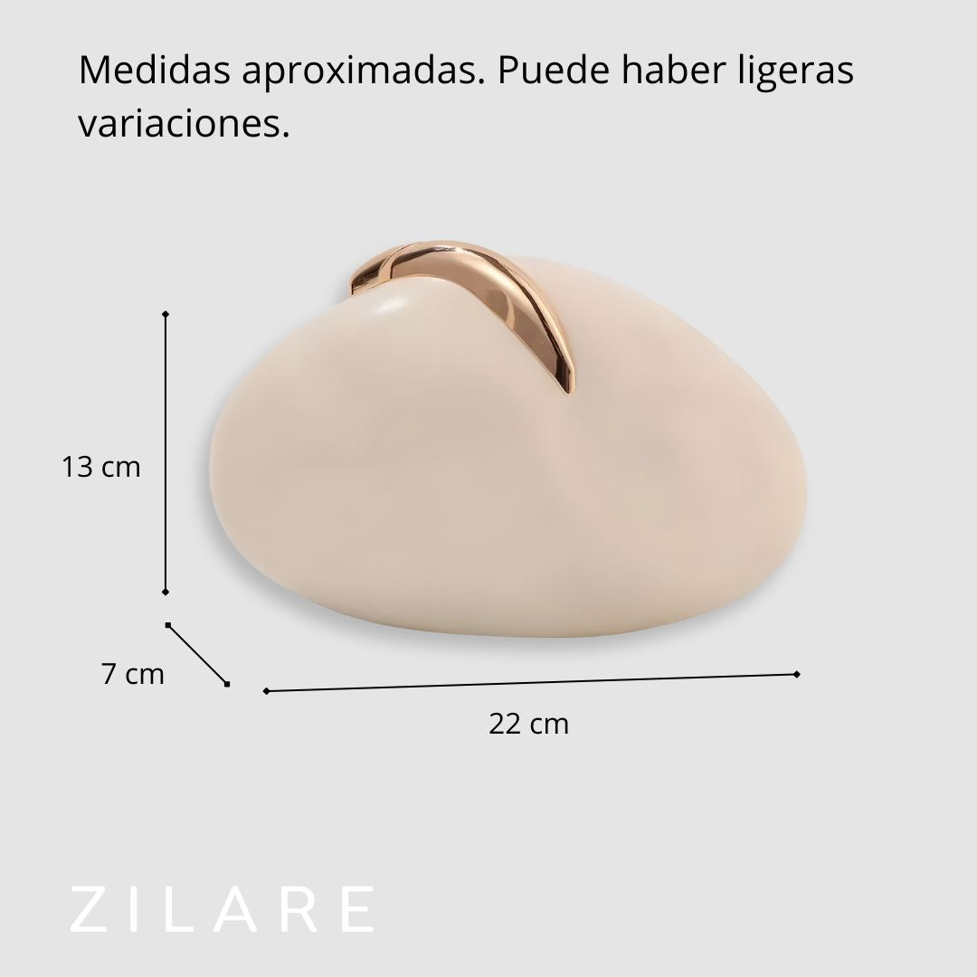 Bolsa de mano blanca para mujer con cierre metálico Camila