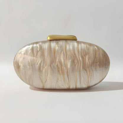 Bolsa de mano para mujer champagne diseño marmoleado Helena