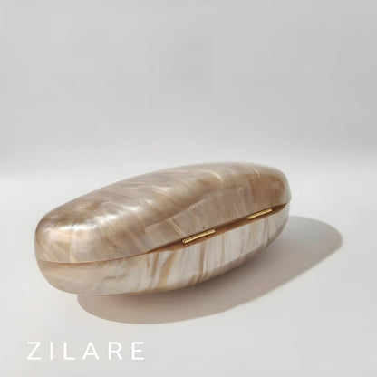 Bolsa de mano para mujer champagne diseño marmoleado Helena