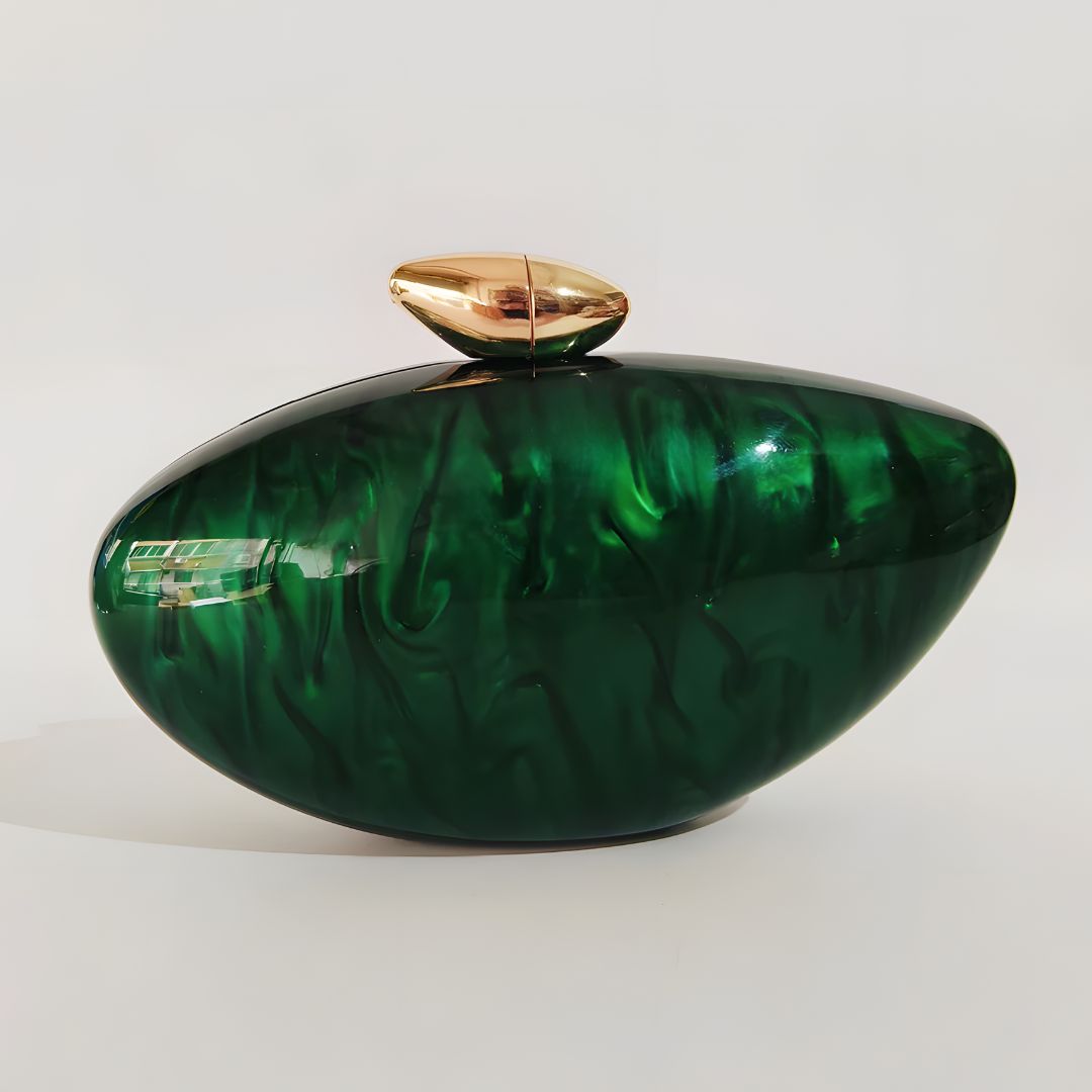 Bolsa de mano para mujer color verde marmoleado Daniela