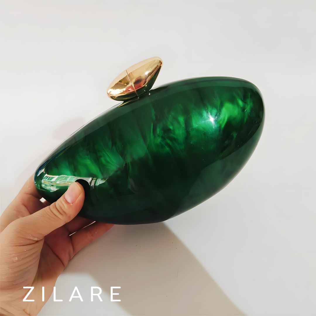 Bolsa de mano para mujer color verde marmoleado Daniela