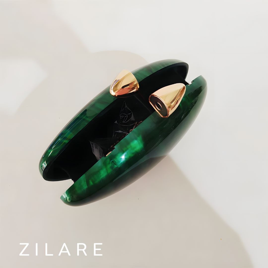 Bolsa de mano para mujer color verde marmoleado Daniela