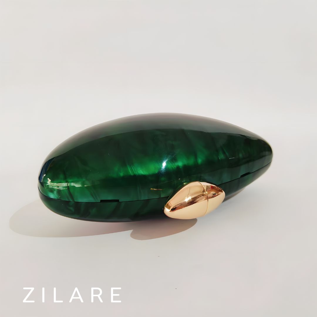 Bolsa de mano para mujer color verde marmoleado Daniela