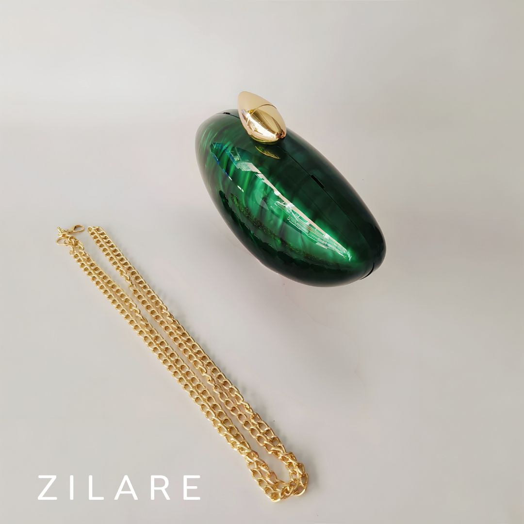 Bolsa de mano para mujer color verde marmoleado Daniela