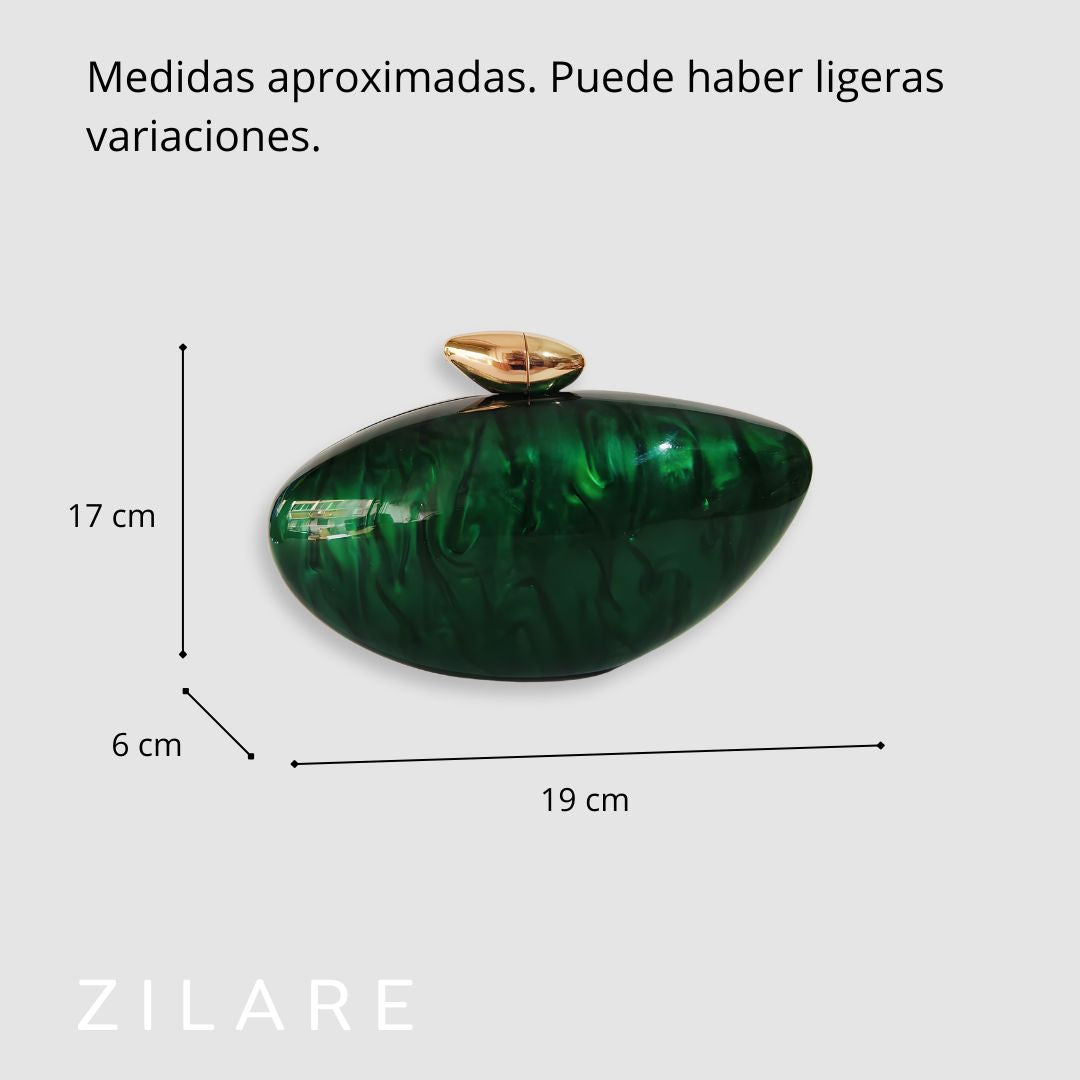 Bolsa de mano para mujer color verde marmoleado Daniela