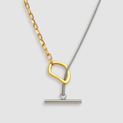 Collar bicolor bañado en oro 18k elegante y chic Paola