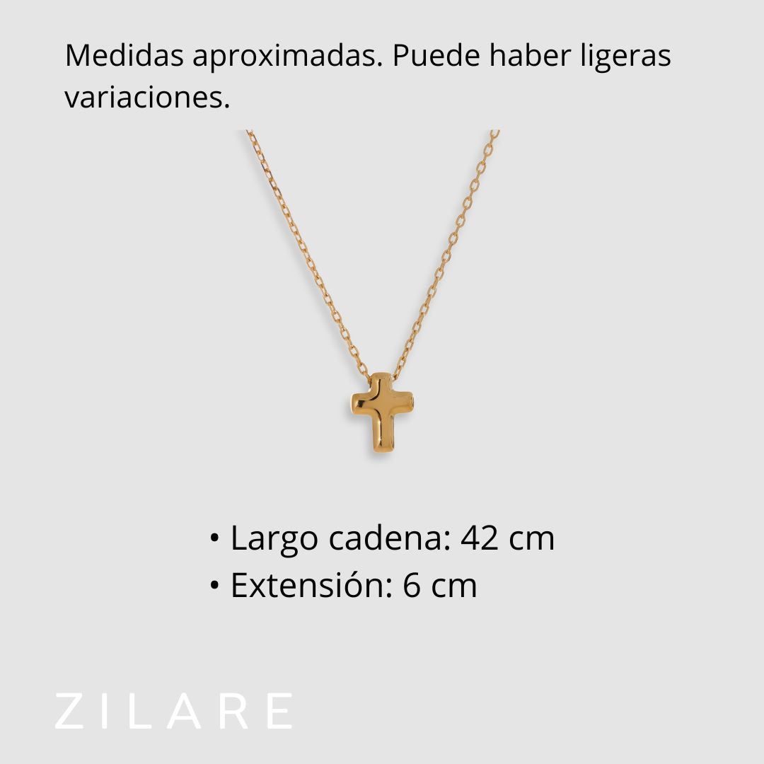 Collar dorado bañado en oro 18k con cruz elegante Selini