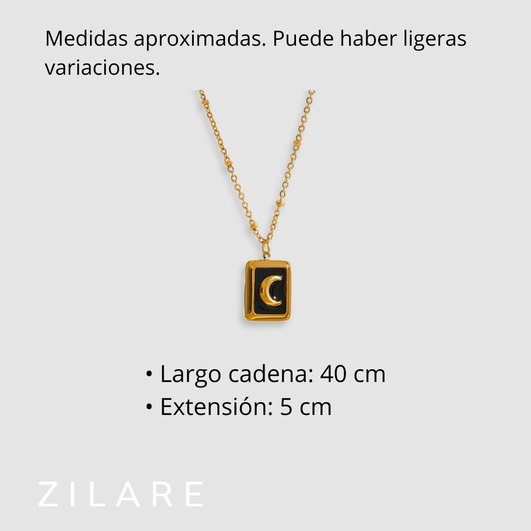 Collar dorado bañado en oro 18k diseño de luna Dalila