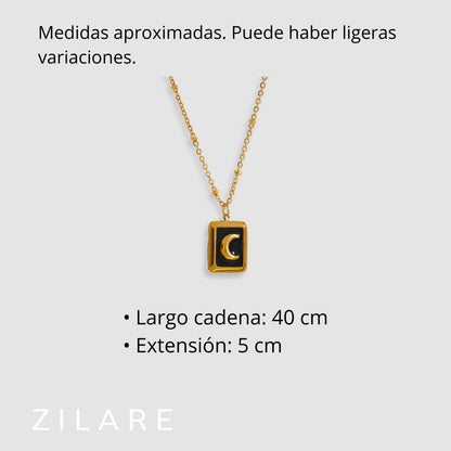 Collar dorado bañado en oro 18k diseño de luna Dalila