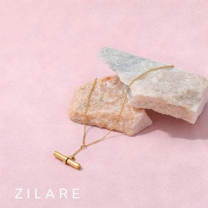 Collar dorado bañado en oro 18k moderno y sofisticado Rocio