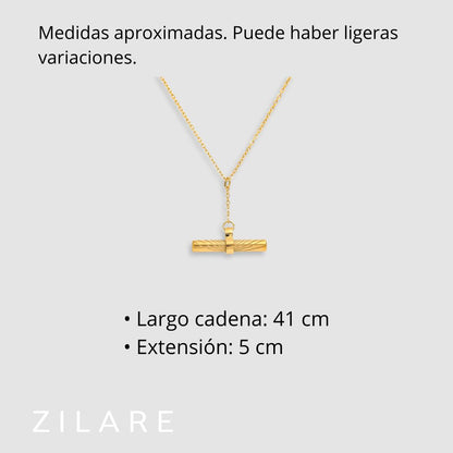 Collar dorado bañado en oro 18k moderno y sofisticado Rocio