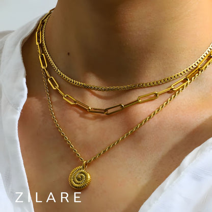 Collar dorado bañado oro 18k armonioso y sofisticado Celia