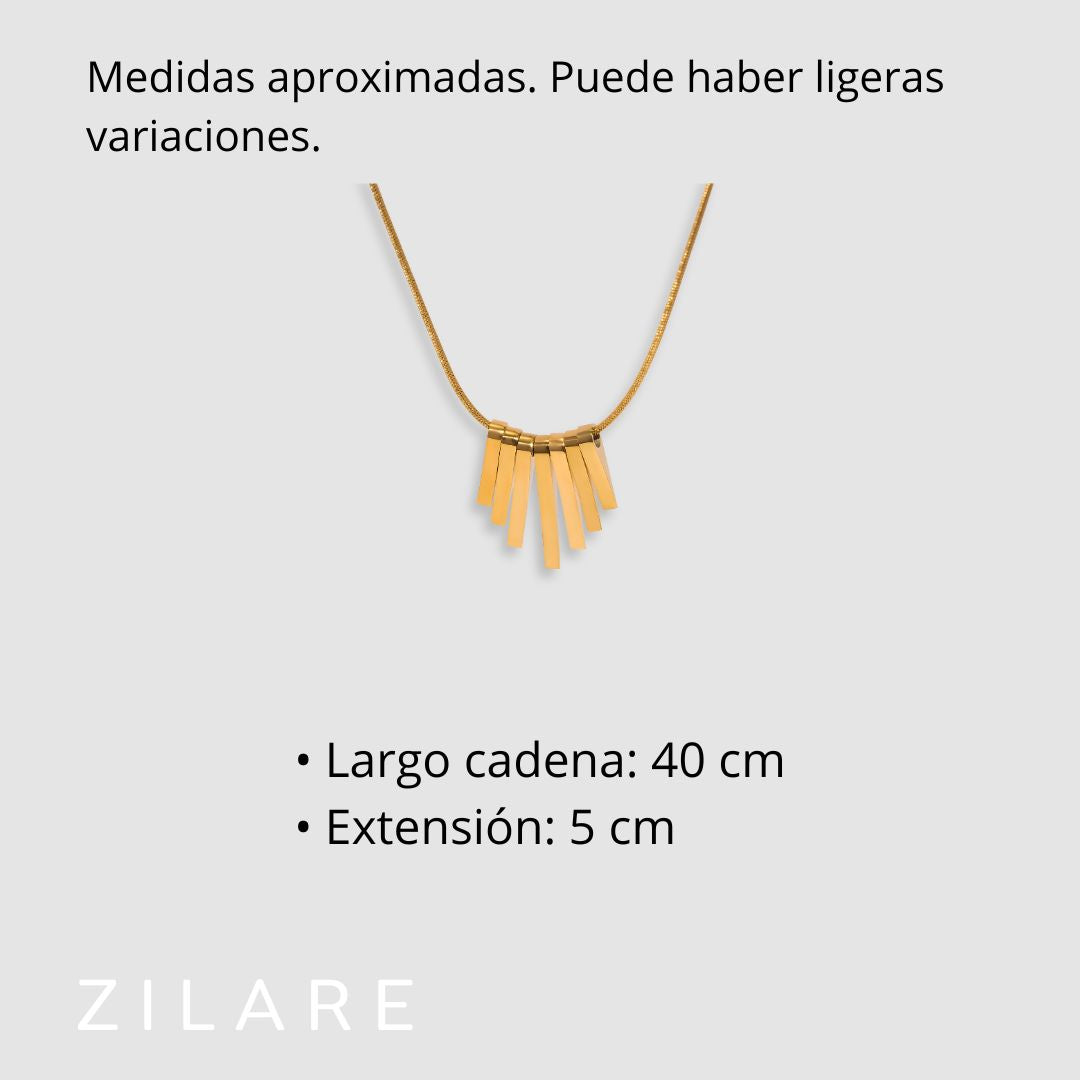 Collar dorado chic baño de oro 18k con barras finas Amaya