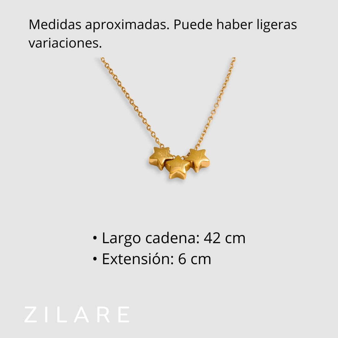 Collar bañado en oro 18k con diseño elegante de estrellas Cleo