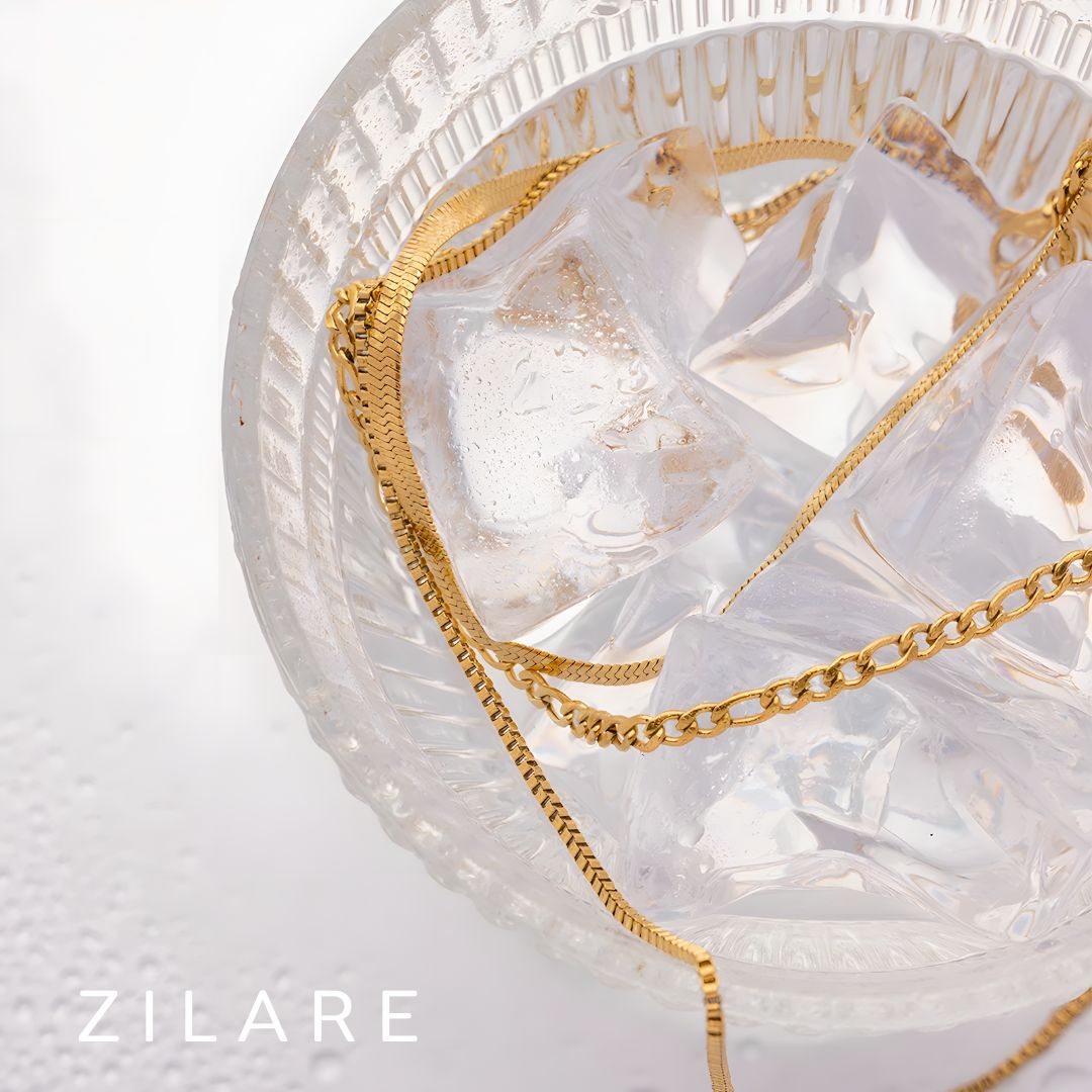 Collar delicado baño de oro 18k con tres cadenas Yaritza