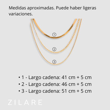 Collar delicado baño de oro 18k con tres cadenas Yaritza