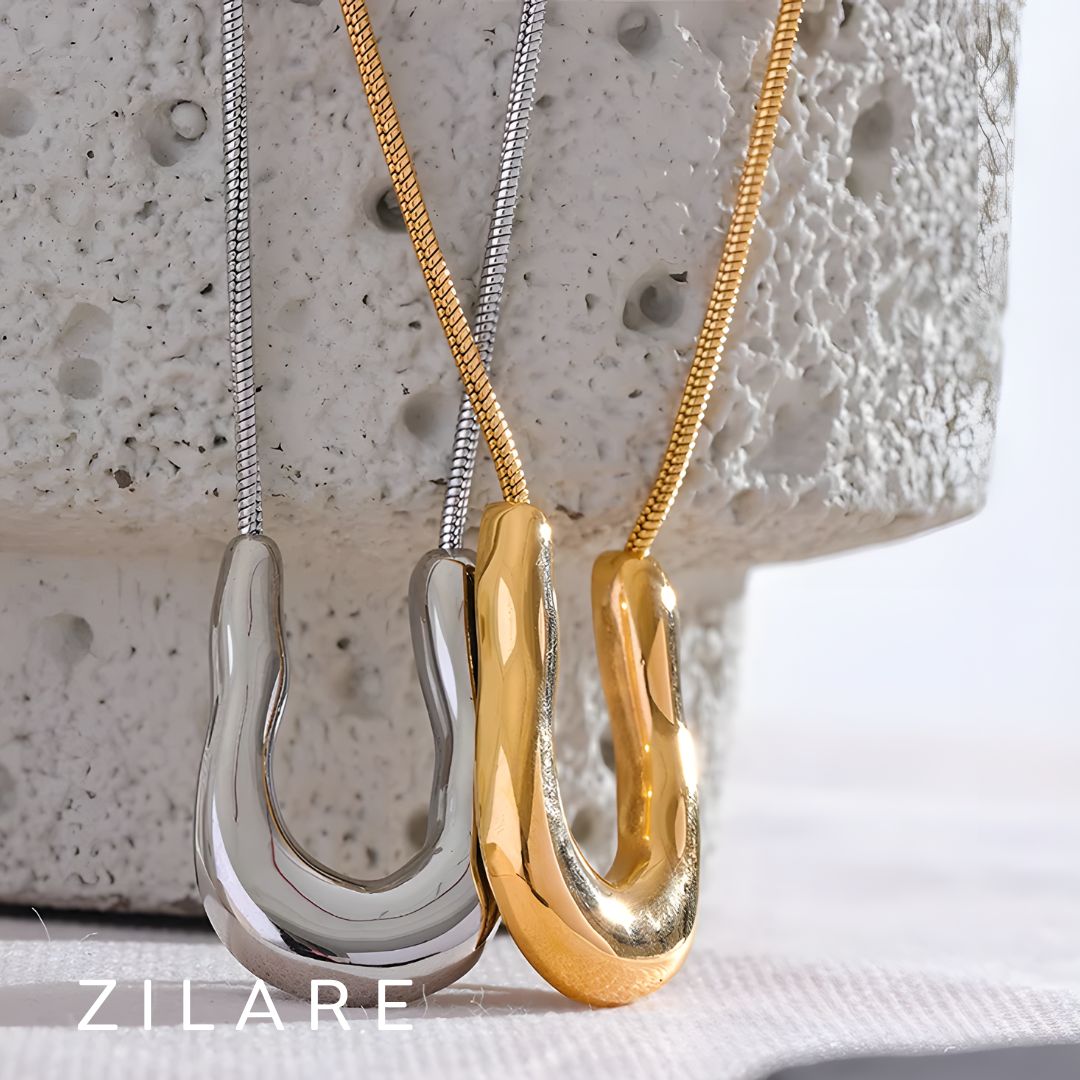 Collar Dorado de Una Sola Pieza con Diseño Escultural Isla