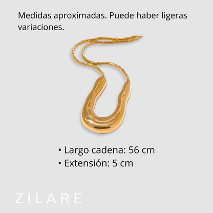 Collar Dorado de Una Sola Pieza con Diseño Escultural Isla