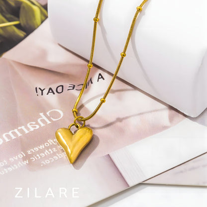 Collar elegante baño de oro 18k con dije de corazón Mirella