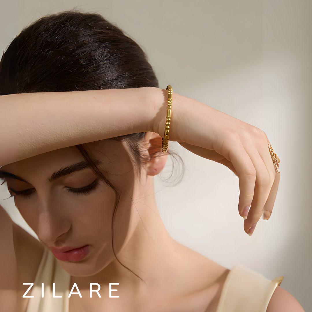 Pulsera ajustable dorada bañada en oro 18k para mujer Lorena