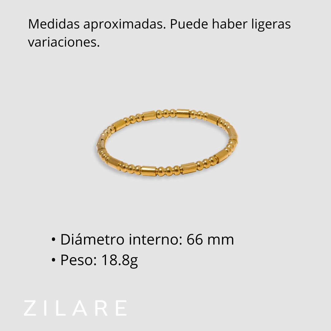 Pulsera ajustable dorada bañada en oro 18k para mujer Lorena