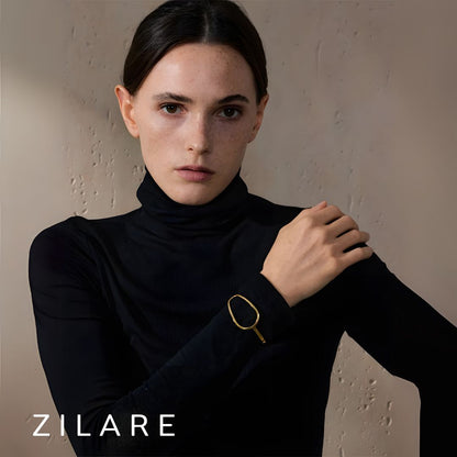 Pulsera Dorada con Círculo Elegante Bañada en Oro 18k Teresa