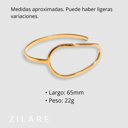 Pulsera Dorada con Círculo Elegante Bañada en Oro 18k Teresa