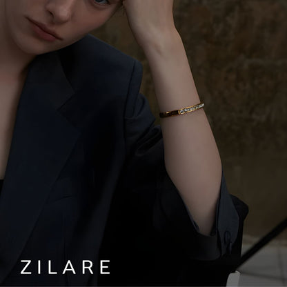 Pulsera dorada bañada en oro 18k con brillantes Dafne