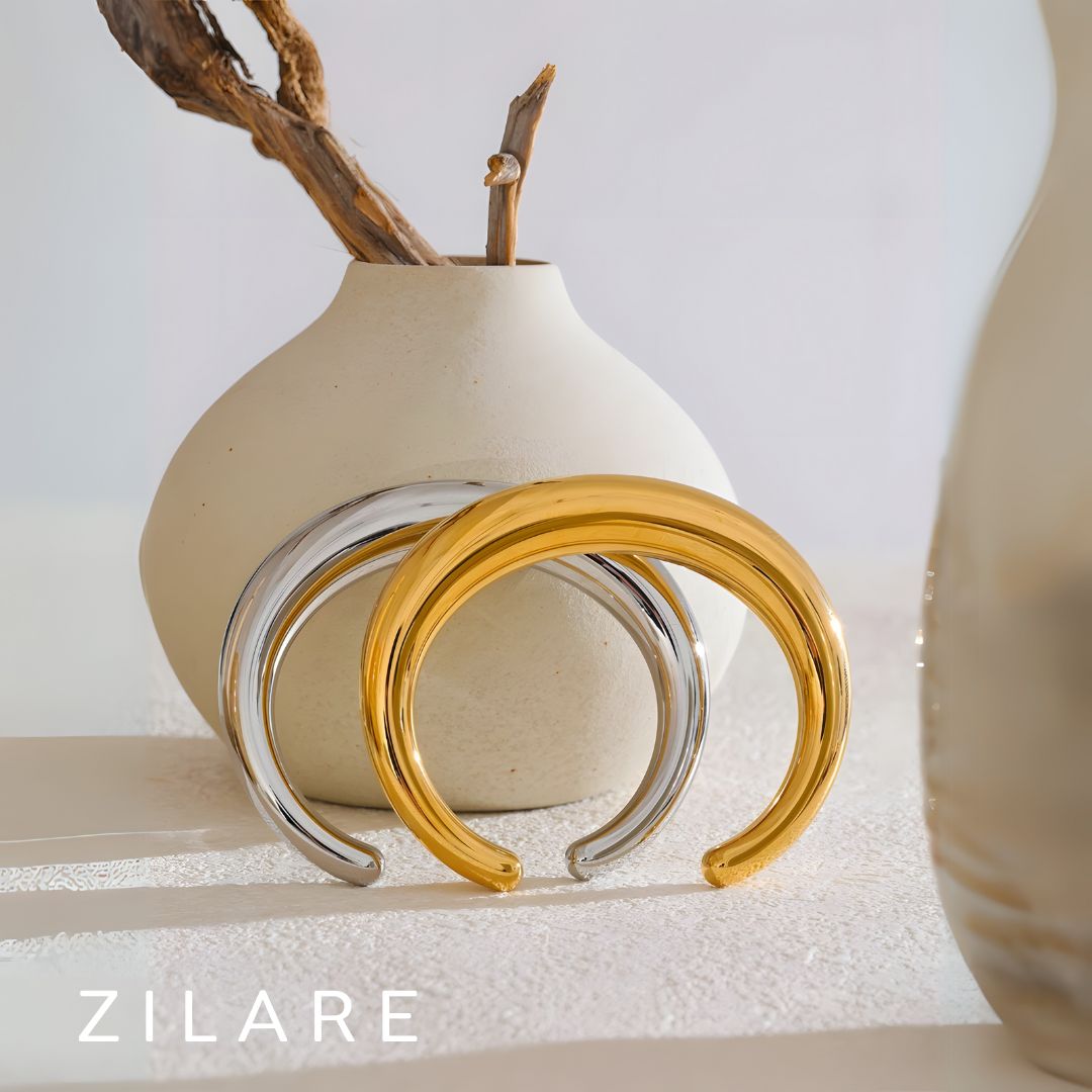 Pulsera Dorada Lisa Elegante Bañada en Oro 18k Renata