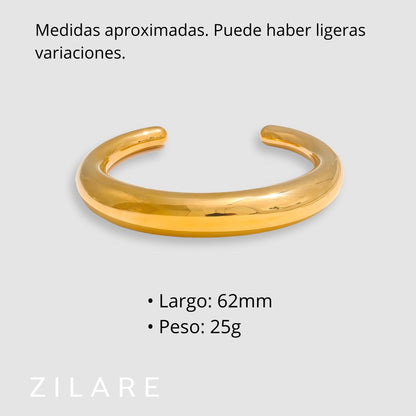 Pulsera Dorada Lisa Elegante Bañada en Oro 18k Renata