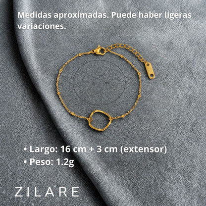 Pulsera dorada minimalista con baño de oro 18k Araceli