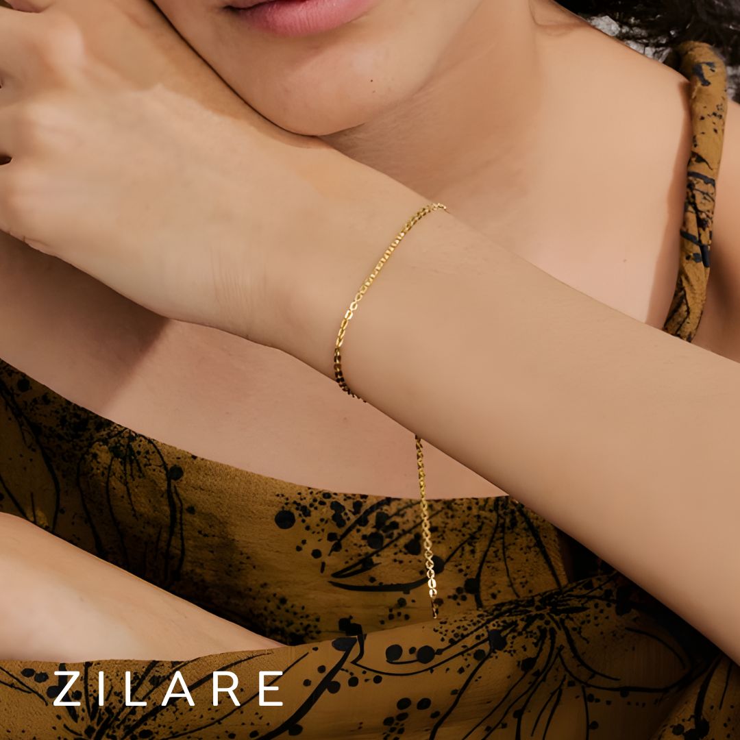 Pulsera dorada moderna bañada en oro 18k para mujer Aline