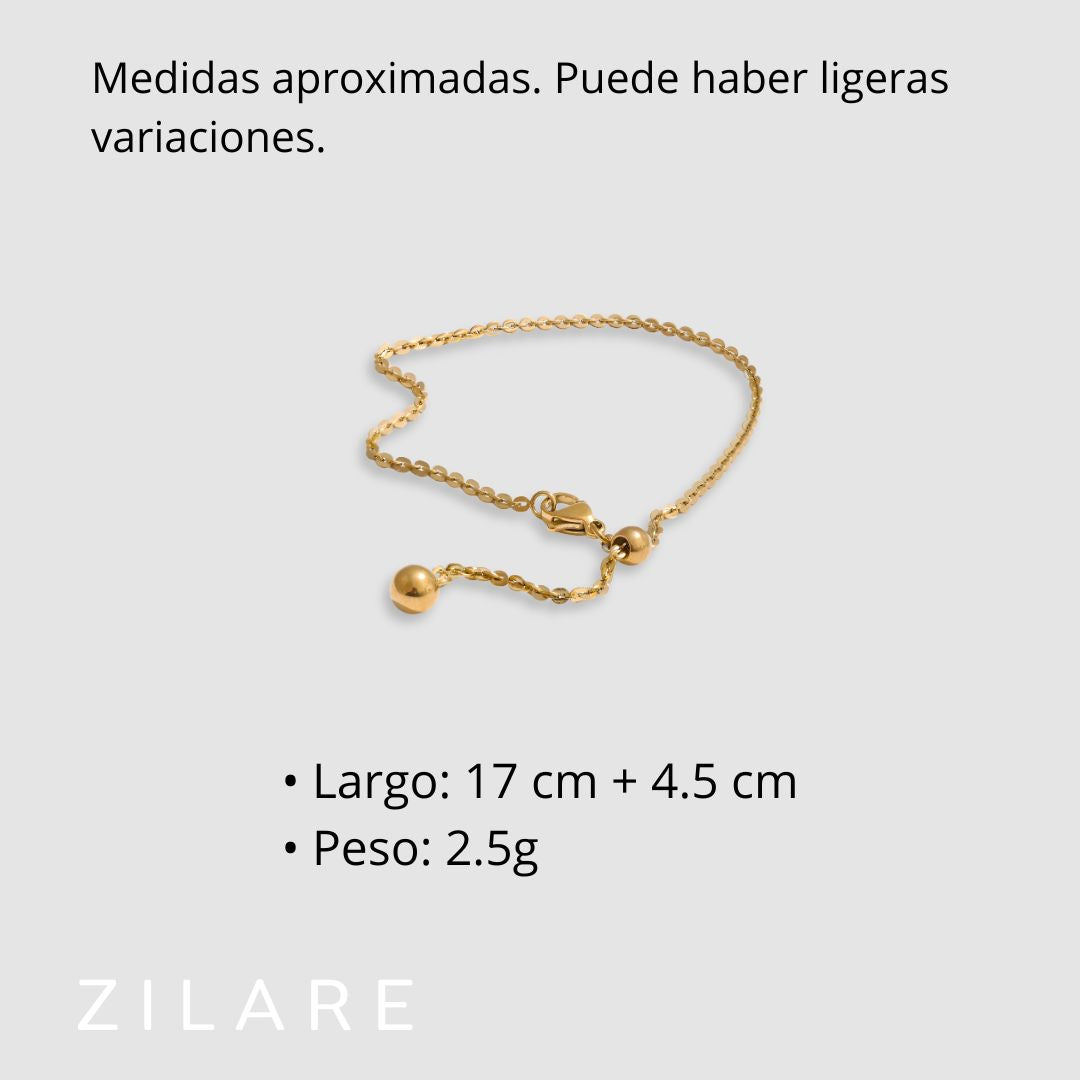 Pulsera dorada moderna bañada en oro 18k para mujer Aline